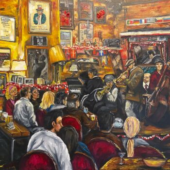 绘画 标题为“Cafe Original Paint…” 由Anastasiya Posylaeva, 原创艺术品, 油 安装在木质担架架上
