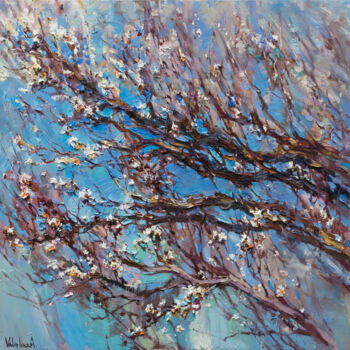 Malarstwo zatytułowany „Flowering apricot t…” autorstwa Anastasiya Valiulina, Oryginalna praca, Olej
