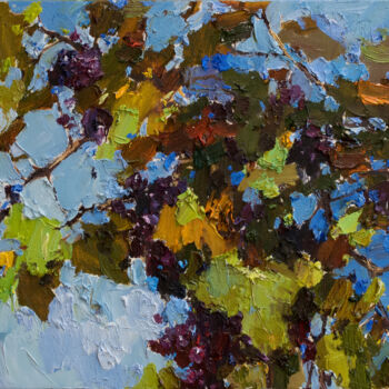 Картина под названием "Autumn grapes - Oil…" - Anastasiya Valiulina, Подлинное произведение искусства, Масло