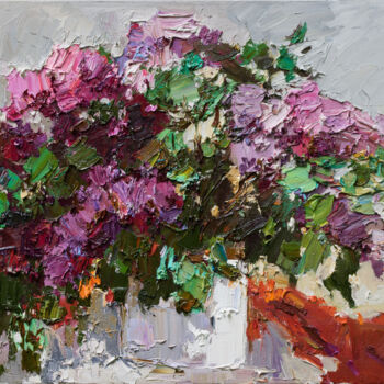 Painting titled "lilacs - impasto pa…" by Anastasiya Valiulina, Original Artwork, Oil