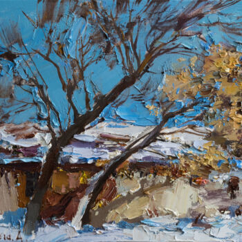 Painting titled "Winter" by Anastasiya Valiulina, Original Artwork, Oil