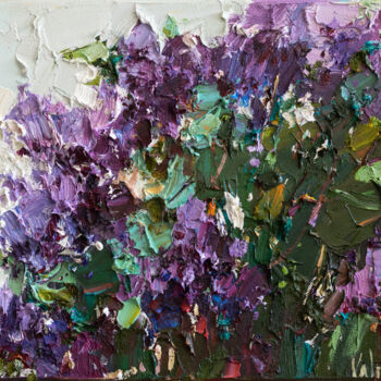 Картина под названием "lilacs impasto pain…" - Anastasiya Valiulina, Подлинное произведение искусства, Масло