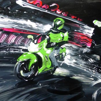 Painting titled "Night Rider, 100x70…" by Kachina, Original Artwork, Acrylic