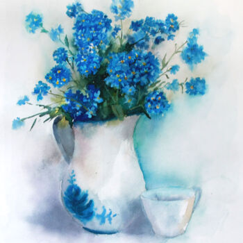"Flowers" başlıklı Tablo Anastassiya Suslova tarafından, Orijinal sanat, Suluboya