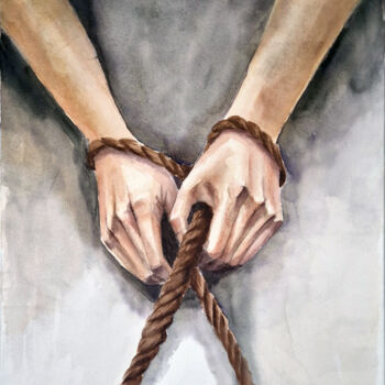 绘画 标题为“Women’s Cross” 由Anastassiya Suslova, 原创艺术品, 水彩