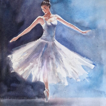 Pittura intitolato "Ballerina (ballet)" da Anastassiya Suslova, Opera d'arte originale, Acquarello