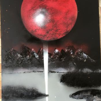 Painting titled "L'une rouge 02" by Anatole63, Original Artwork, Acrylic