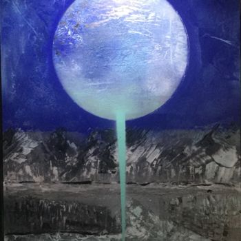 Painting titled "Turquoise planet 45" by Anatole63, Original Artwork, Acrylic