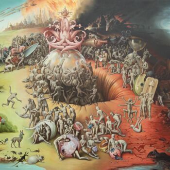 Pittura intitolato "The Garden of Earth…" da Anatolie Neagu, Opera d'arte originale, Olio
