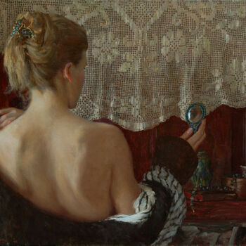 Картина под названием "Little mirror" - Анатолий Коробкин, Подлинное произведение искусства, Масло