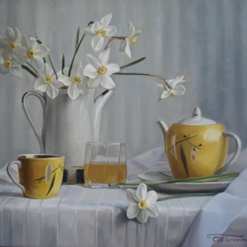 Peinture intitulée "Yellow and grey" par Anatolii Tarnavskyi, Œuvre d'art originale, Huile