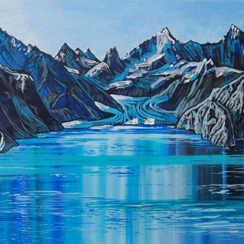 Pintura intitulada "Glacier Bay Nationa…" por Anatoliy Korchinov, Obras de arte originais, Acrílico Montado em Armação em ma…