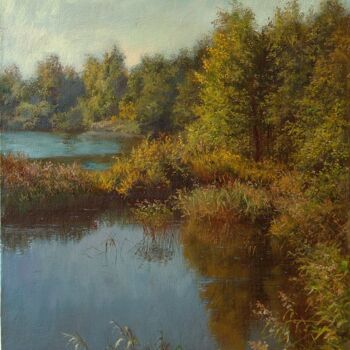 Painting titled "The old quarry" by Anatoliy Nozdrin, Original Artwork, Oil