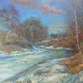 Painting titled "The spring and the…" by Anatoliy Nozdrin, Original Artwork, Oil