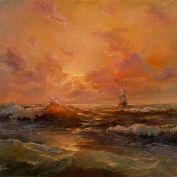"The merry ocean pla…" başlıklı Tablo Anatoliy Nozdrin tarafından, Orijinal sanat, Petrol