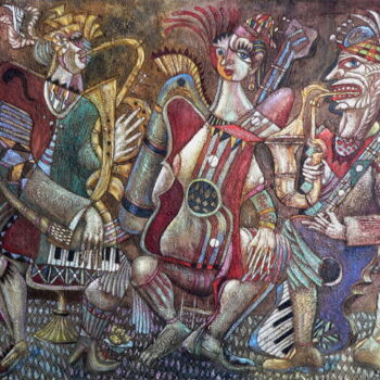 Painting titled "Trio with Limons" by Anatoliy Sivkov, Original Artwork, Oil
