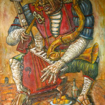 Painting titled "One man band" by Anatoliy Sivkov, Original Artwork, Other