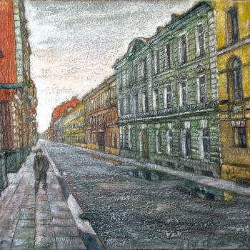 Pintura intitulada "Street Galyornaja" por Anatoliy Sivkov, Obras de arte originais, Óleo
