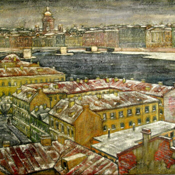 Painting titled "Saints-Petersburg r…" by Anatoliy Sivkov, Original Artwork, Oil