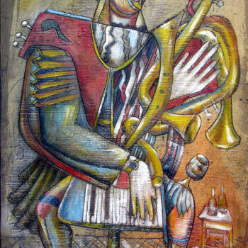 Painting titled "The last chord" by Anatoliy Sivkov, Original Artwork, Oil