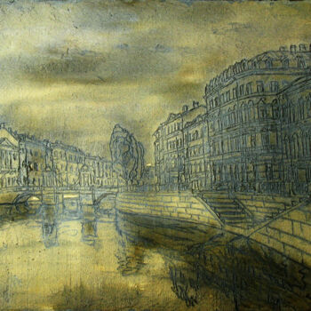 绘画 标题为“River Fontanka in S…” 由Anatoliy Sivkov, 原创艺术品, 油