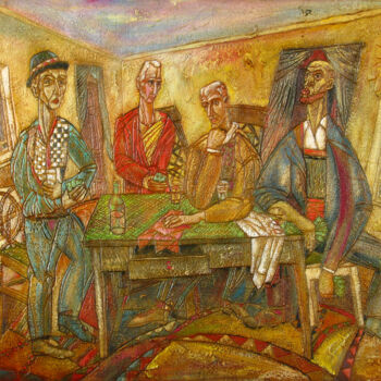 Painting titled "Four Aces 1" by Anatoliy Sivkov, Original Artwork, Oil