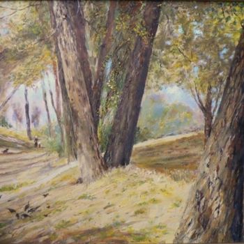 Painting titled "Old park" by Anatoly Usanov, Original Artwork