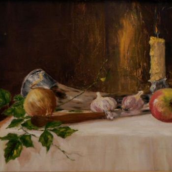 Painting titled "Still-life with a k…" by Anatoly Usanov, Original Artwork