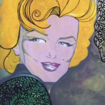 Painting titled "Marilyn au gris" by Anaton, Original Artwork