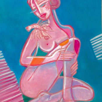Peinture intitulée "Femme à l'écrevisse" par Anaton, Œuvre d'art originale