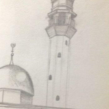 Dessin intitulée "Mosquée Hassan Beq…" par Anaton, Œuvre d'art originale