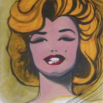 Pintura intitulada "Marilyn au jaune" por Anaton, Obras de arte originais