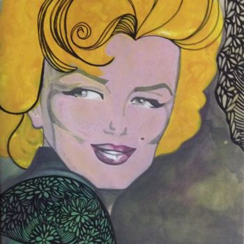 Painting titled "Marilyn au gris" by Anaton, Original Artwork