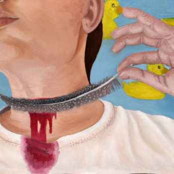 Ζωγραφική με τίτλο "Rubber Ducks - Litt…" από Ana Valentim, Αυθεντικά έργα τέχνης, Λάδι