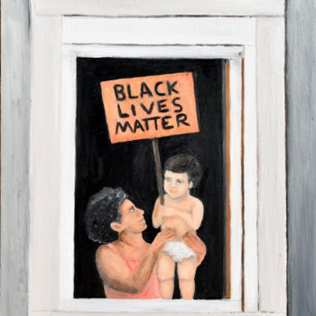 Pittura intitolato "Black lives matter" da Ana Valentim, Opera d'arte originale, Olio