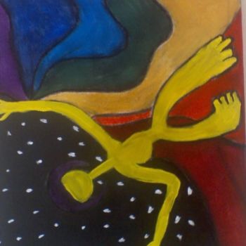 Drawing titled "abstract falling fe…" by Ana Castro, Original Artwork