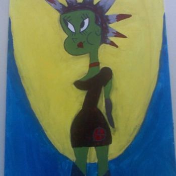 Painting titled "punk rock girl" by Ana Castro, Original Artwork