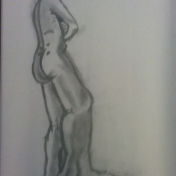 Drawing titled "floor shot male wit…" by Ana Castro, Original Artwork