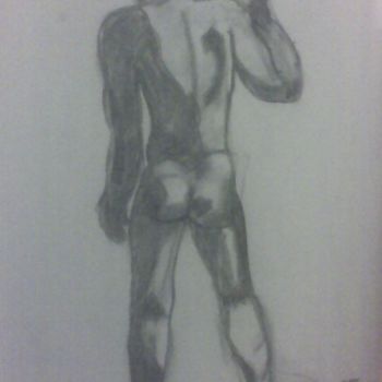 Drawing titled "nude male standing…" by Ana Castro, Original Artwork