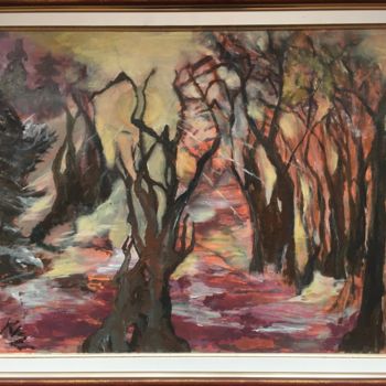 Painting titled "Autumn morning" by Anca-Iuliana Kis, Original Artwork, Oil