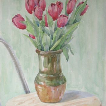 Peinture intitulée "Тюльпаны. Tulips." par Anna Gorenkova, Œuvre d'art originale, Aquarelle