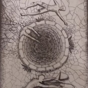 Drawing titled "The thirst" by Stefaniya Antsipovich, Original Artwork, Gel pen