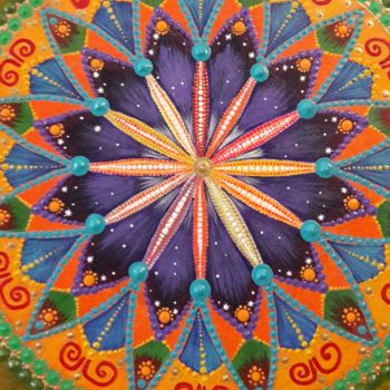 Painting titled "Mandala PACE" by Angel, Original Artwork, Acrylic