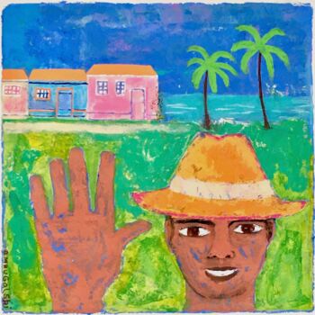 Peinture intitulée "Le cubain" par Anda Mrugalski, Œuvre d'art originale, Acrylique