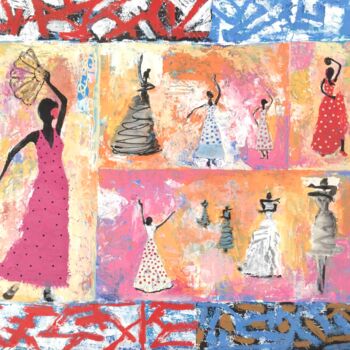 Peinture intitulée "Flamenco fusion" par Anda Mrugalski, Œuvre d'art originale, Acrylique