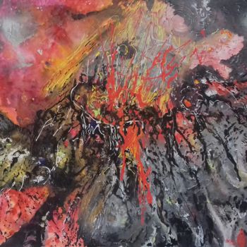 Painting titled "Le-volcan." by Anda, Original Artwork