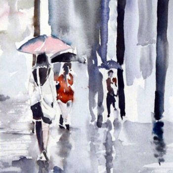 Painting titled "Reflejos de Lluvia…" by Ander Arenas, Original Artwork