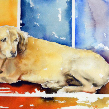 Painting titled "Harri: Un colega de…" by Ander Arenas, Original Artwork, Watercolor