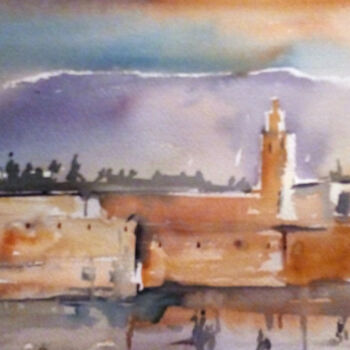 Painting titled "Streets of Marrakech" by Ander Arenas, Original Artwork