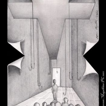 Dibujo titulada "a  cruz" por Dersan Magalhães, Obra de arte original, Lápiz